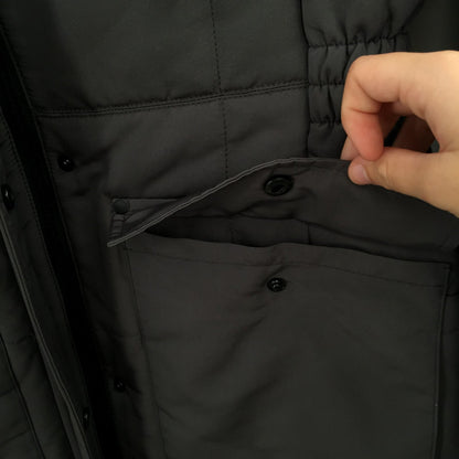 Lucky Brand Long Quilted Winter Parka Coat Drawstring Hood Gunmetal SZ Small