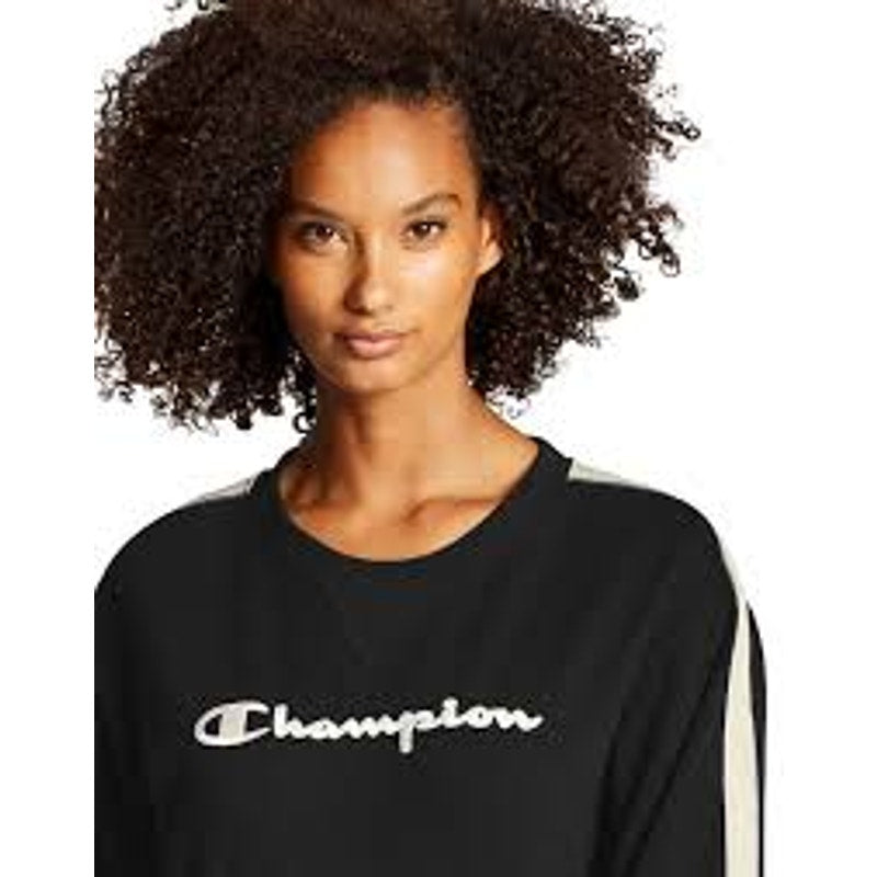 Champion black campus long sleeve Tshirt cropped NEW small tight fit activewear