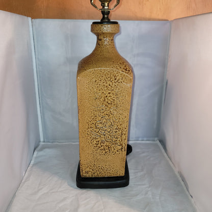 vintage Studio Art pottery brown thrown lamp light Signed Mary Martin 2001