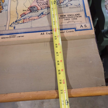 Denoyer Geppert Social Science School Roll Up Map Colonial Revolution 1960s