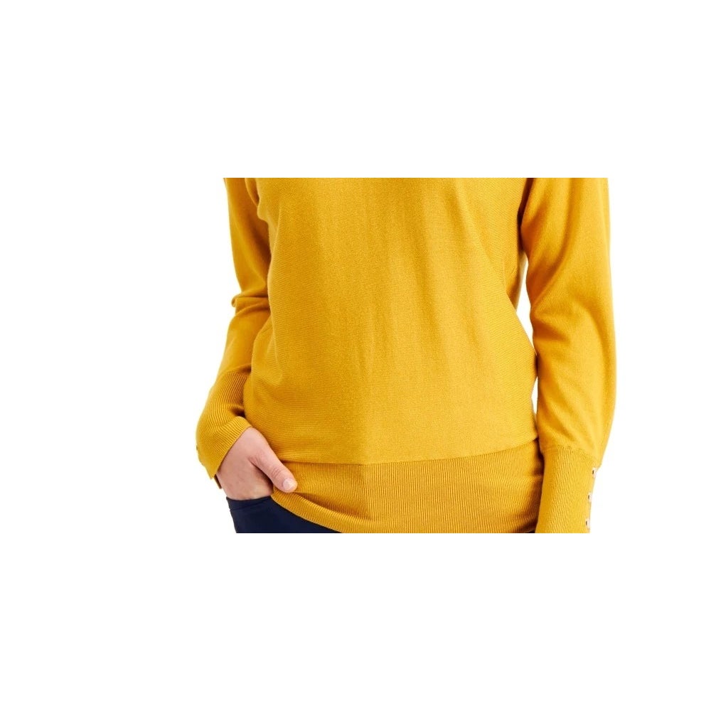 JM Collection NWT Rivet Dolman Long Sleeves Top Golden Poppy Small