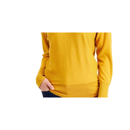 JM Collection NWT Rivet Dolman Long Sleeves Top Golden Poppy Small