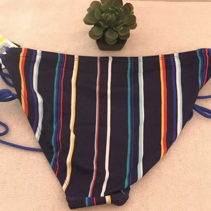Hula Honey Stripped Side Tie Bikini Bottom Size Medium