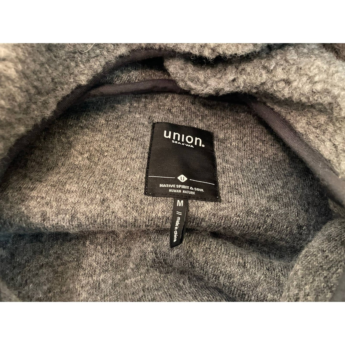 Union Turner Quarter-Zip Pullover Hoodie Jacket Sz Medium Charcoal Heather NWT