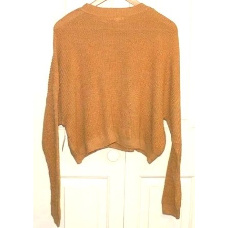 Abound Crop Pullover Crew Neck Sweater Size XL/Extra Large in Yellow Bamboo NWT