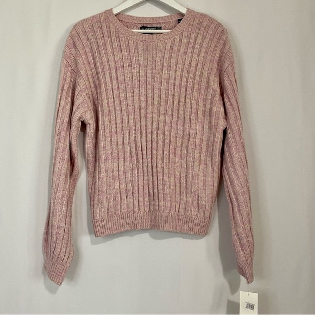 BlankNYC Women's Cable Knit Pullover Sweater Medium Lilac Mist Heather NWT Crew