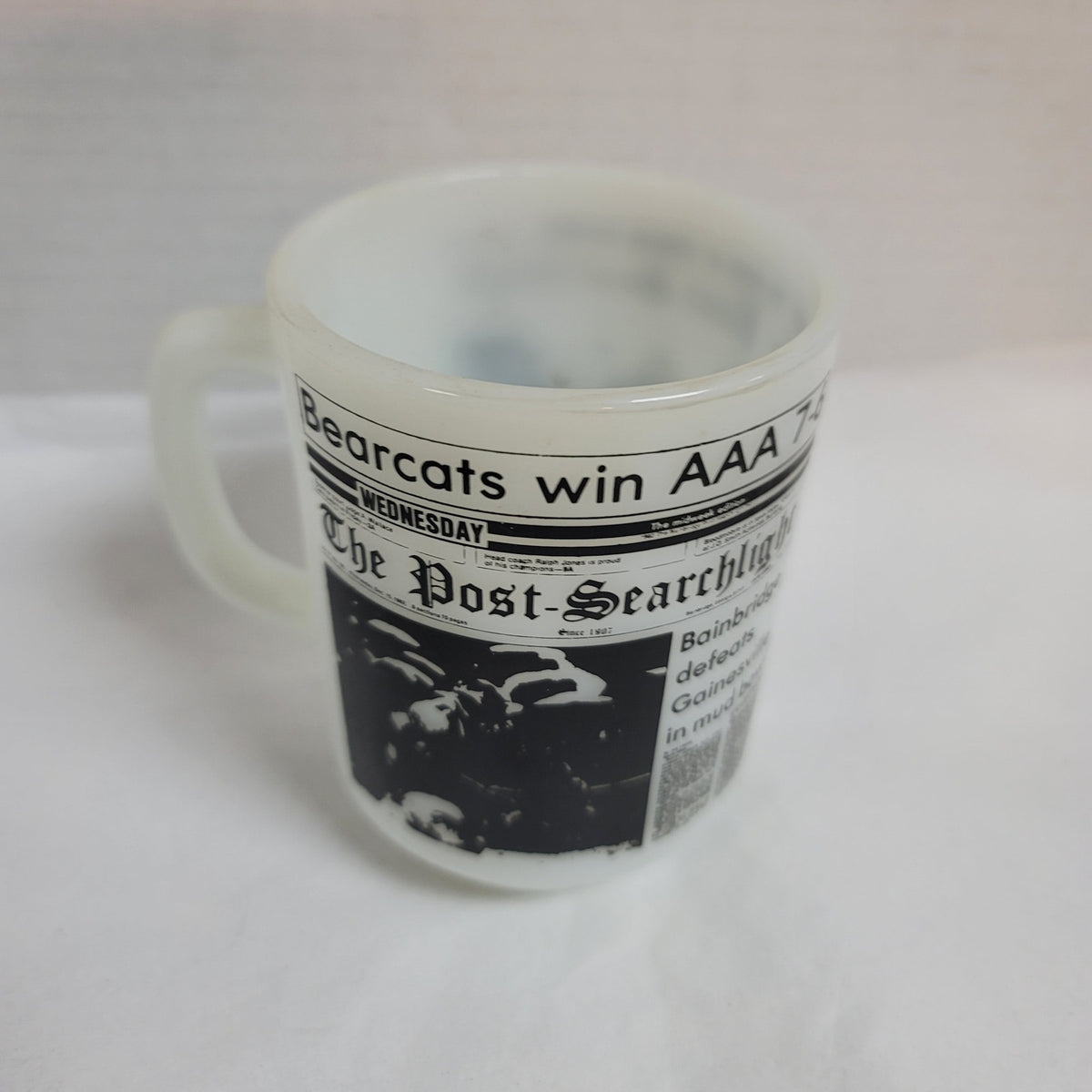 Anchor Hocking Vintage Post searchlight newspaper coffee mug tea cup