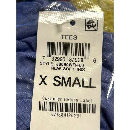 JM Collection NWT Blouson Shirt New Soft Iris Short Sleeve Top XS
