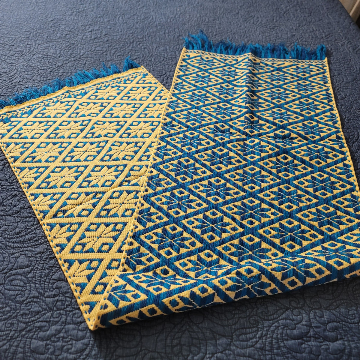 Handmade OAXACAN Table Bed Console Dresser Runner Embroidery Geometric Linens