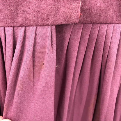 HERMAN MARCUS vintage wine/purple dress belt long sleeve M/L Fit Flare