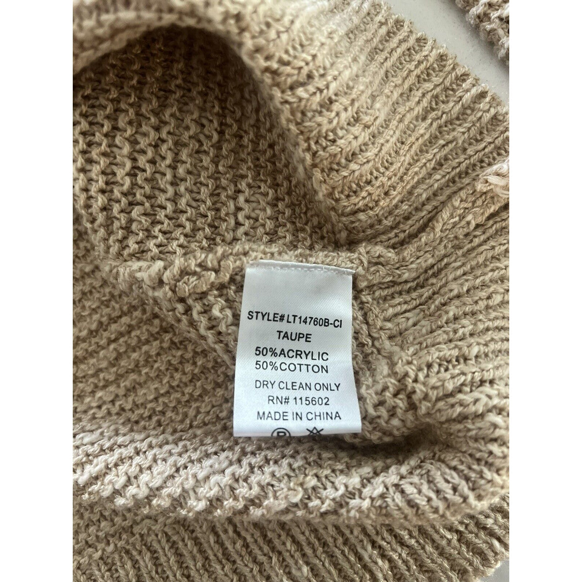 Lush Size Small Taupe NEW sweater long sleeve crew neck ribbed edges soft cozy