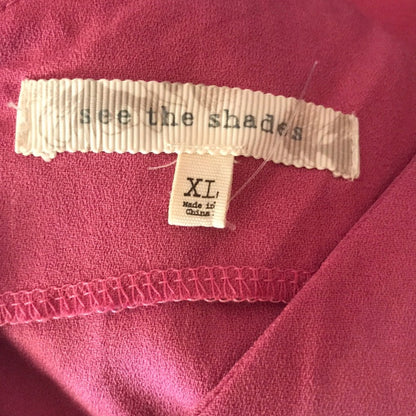 See the Shades Pink Ruffle Trim Jumpsuit Pantsuit Size XLarge