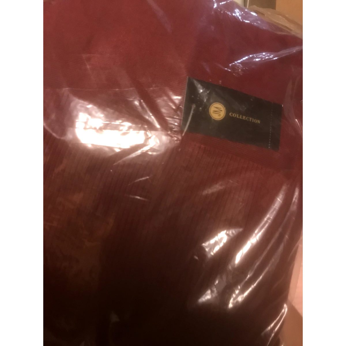JM Collection Long Sleeve Faux Wrap Cowl Neck Sweater Lace-Up Cherry Pie M
