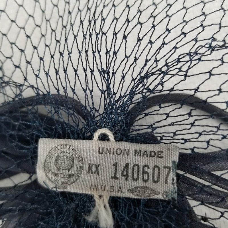 Vintage Whimsy Hat Netting Veil Hat Black Fascinator 1950s Veil Black Bow Net