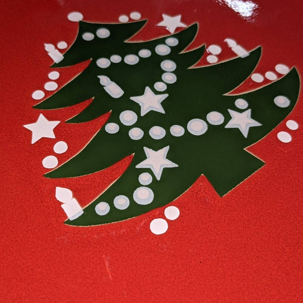 Waechtersbach Christmas Tree PLATTER SERVING 12" Red Green Holiday Porcelain