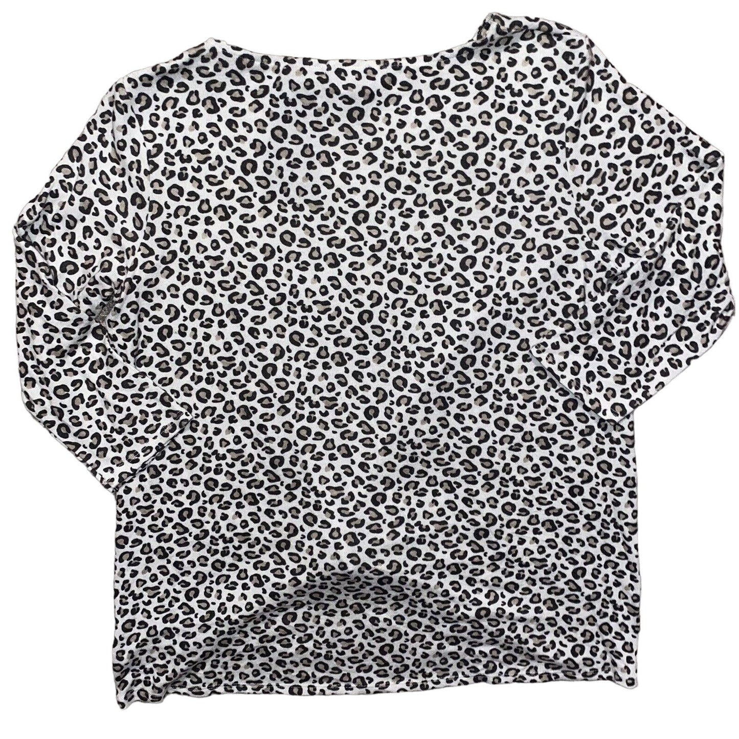 Gibsonlook Soft Knit Twist Front 3/4 Sleeve Top Sz Medium Cheetah Print NWT