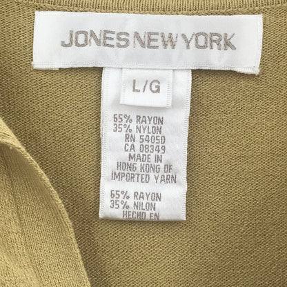 Jones New York 2 Pc Set Long Sleeve Shirt Open Jacket  Wool Large Green NEW
