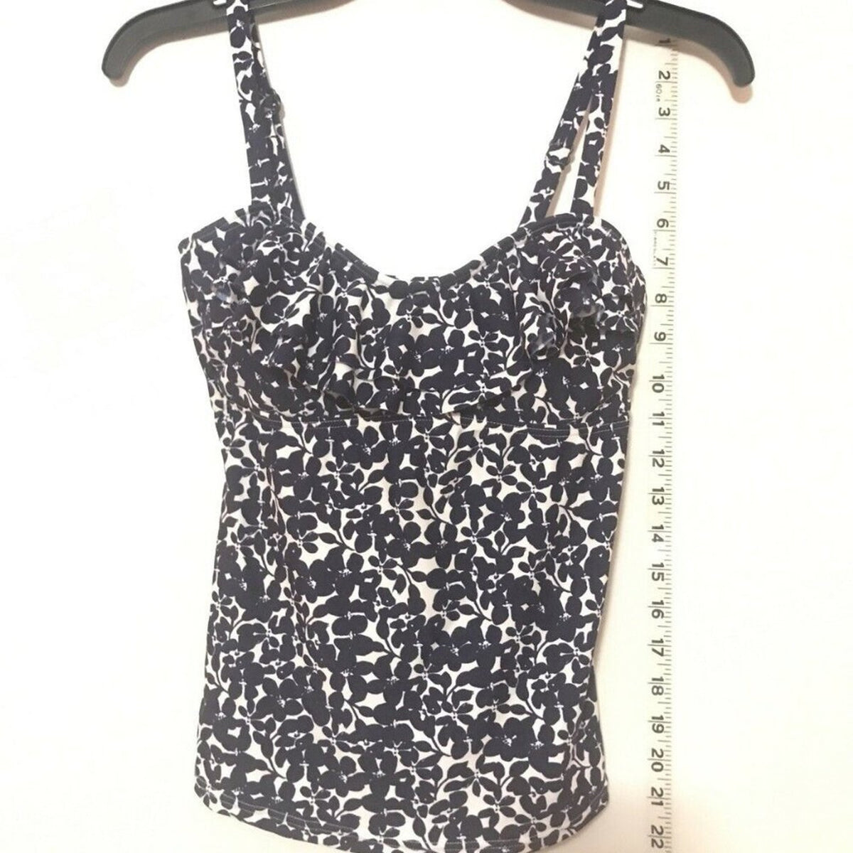 Bliss Floral Adjustable Strap Tankini Top Swimwear Size 6