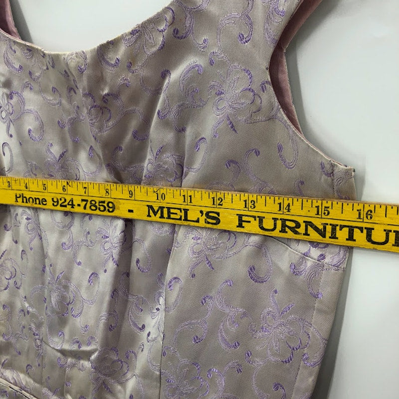 Vintage Purple dress Fit Flare Sateen Cold Shoulder Detail Sleeveless Line Small