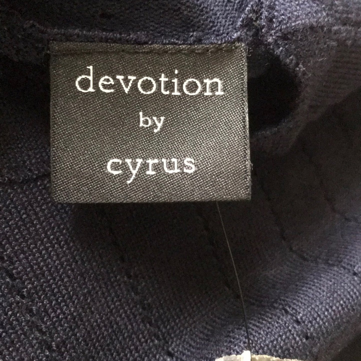 Devotion by Cyrus NEW Navy Blue Scallop Trim Mock Neck Tank Size Large