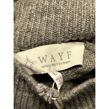 WAYF NWT Lola Puff Sleeve Dark Grey Sweater Dress Size Large