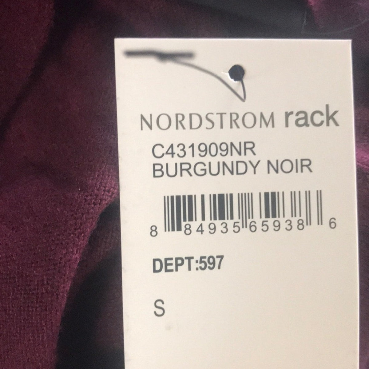 Cyrus Ribbed Sleeve Burgundy Pocket Cardigan Size Small