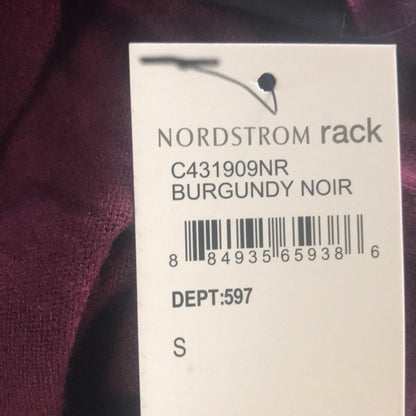 Cyrus Ribbed Sleeve Burgundy Pocket Cardigan Size Small