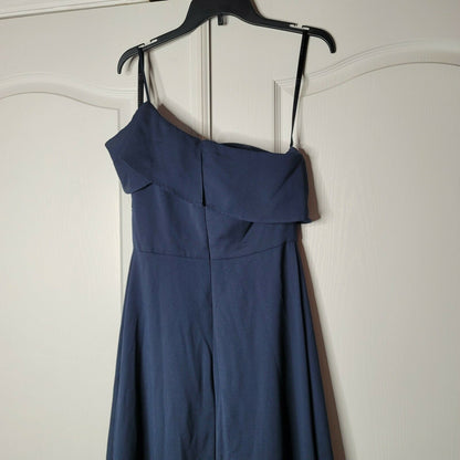 Hayley Paige Occasions Formal maxi Dress Sleeveless One-Shoulder Neckline Blue Size 6