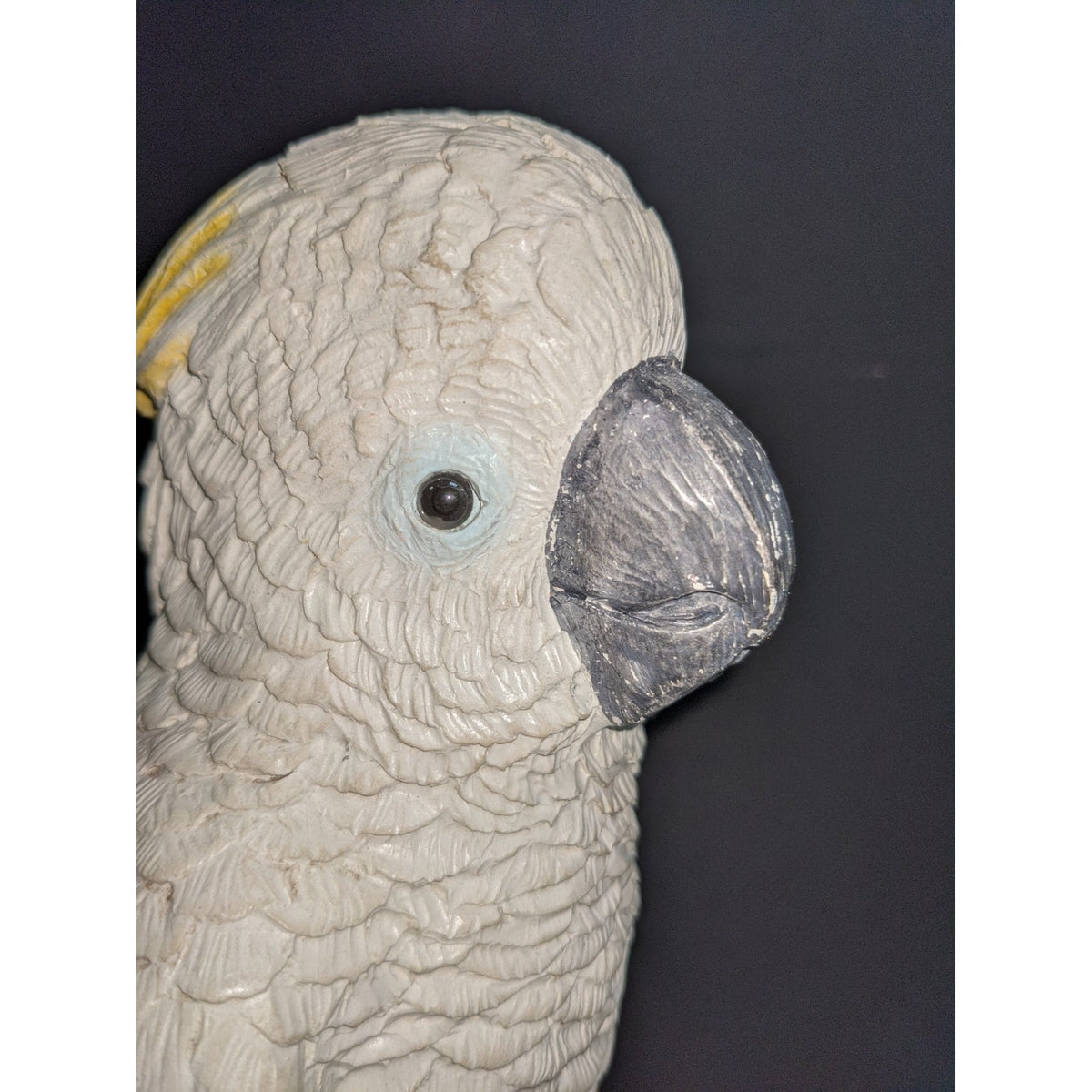 1987 Vintage Sandicast Handcast Handpainted White Cockatiel Sculpture