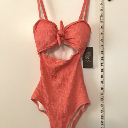 Vince Camuto Smocked Front Tie One Piece Swimsuit Size 4
