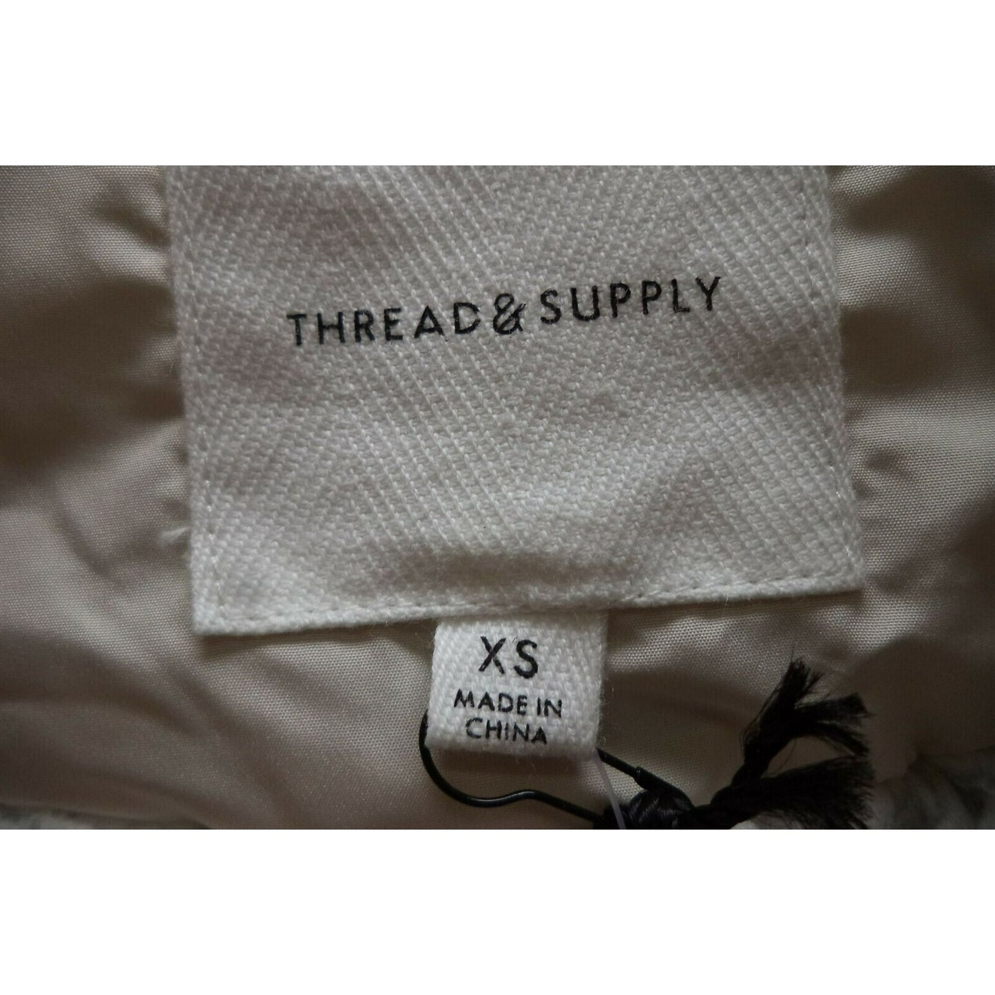 Thread & Supply Fleece Lined Quilted Utility Jacket Sz Extra Small Bone NWT