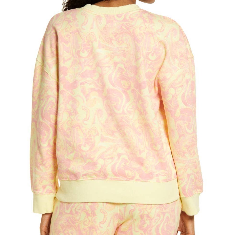 BP. Pullover Sweatshirt Long Sleeve Round Neck Yellow Spacey Size Extra Small