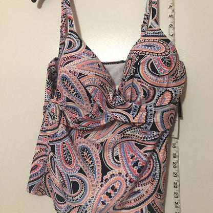 NWT Island Escape Gemini Tankini Underwire Swim Size 16