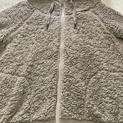 Z by Zella Faux Shearling Up & Over Bomber Jacket Extra Large Tan Driftwood NWT