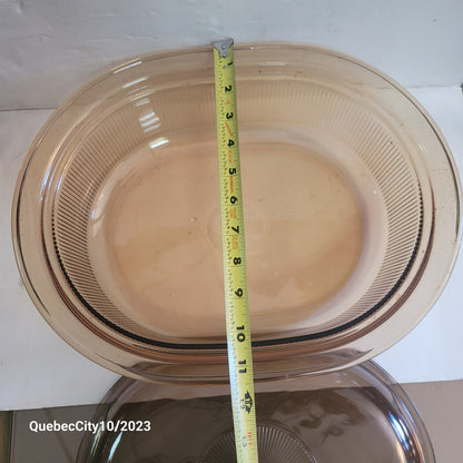 Visionware vision amber smoky glass roaster wi/ lid cookware cooking 11.5 x 14.5