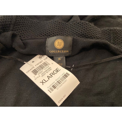 JM Collection Open Drape Front Cardigan Sweater Size XL/Extra Large in Black NWT