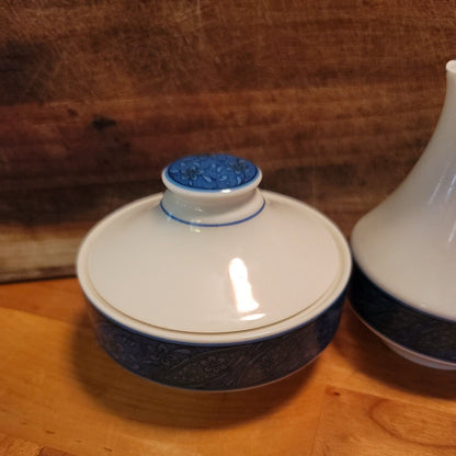 Noritake Expressions Larkspur Creamer and Lidded Sugar Bowl Set VINTAGE MCM