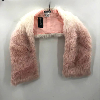 INC faux fur stole wrap Pink White ombre NEW lined NEck scarf warmer