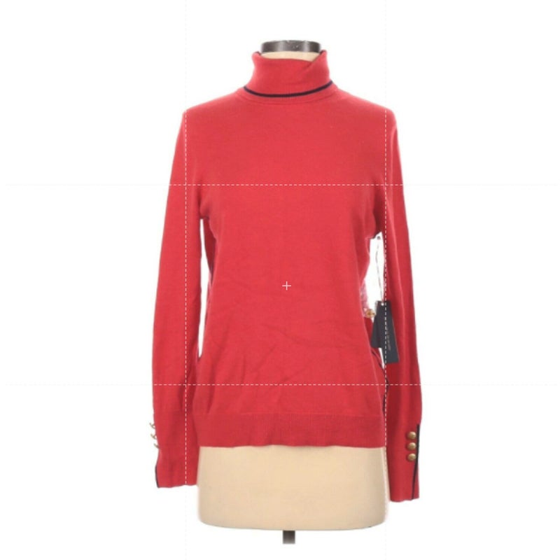 Court & Rowe Turtleneck Sweater Pullover Long Sleeve Ribbed Hem Red Size Small