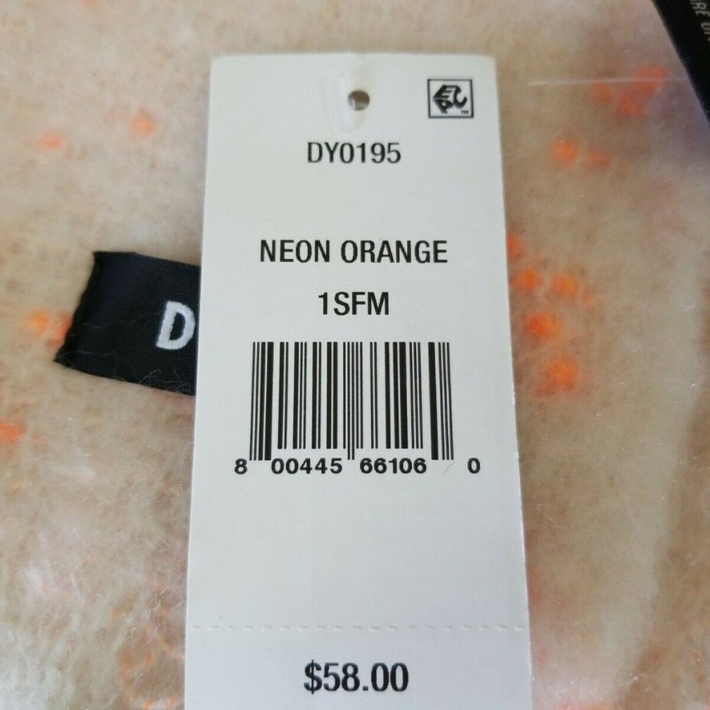 DKNY Neon Orange Speckled Scarf Chunky large NEW wide Shawl  Throw new OVERSIZE