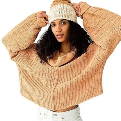 Free People NWT Be Yours Cowl Neck Sweater Size Large in Camel NWT Oversized NEW