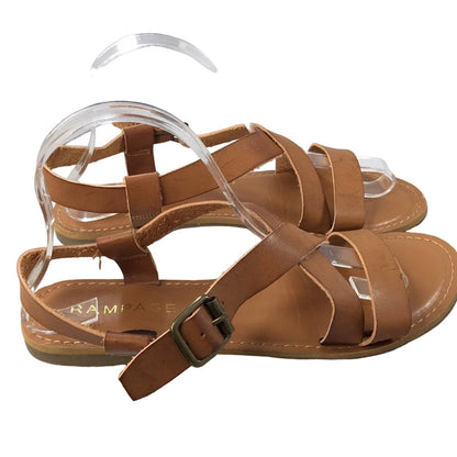 RAMPAGE Maddox Leather Tan Sandals adjustable 8M Spring Summer Beach