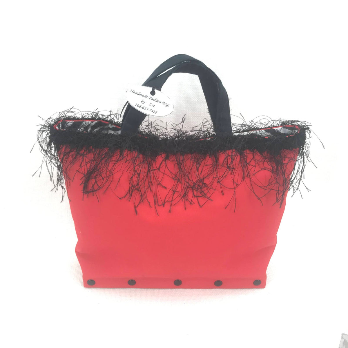 Liz Claiborne Hand Bag & Shoulder Bag Purse Fringe Red/Black