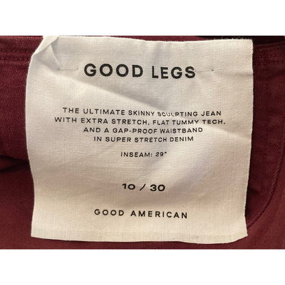 Good American Skinny Sculpting Super Stretch Jeans Sz 10/30 in Burgundy NWT