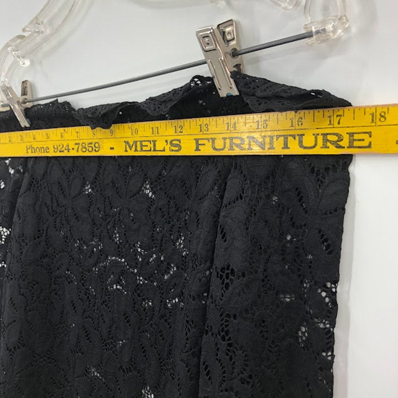 Black lace off the shoulder see thru Blouse layering Medium