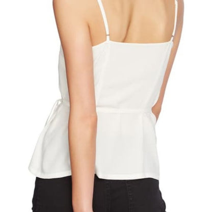 1. State Scalloped Trim Neckline Wrap Romance Shirt Top Blouse White Black Small