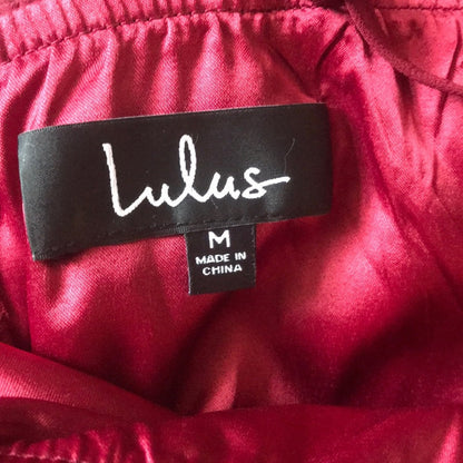 Lulu’s NEW All About Love Maxi Dress Size Medium Burgundy Wind Red flowy