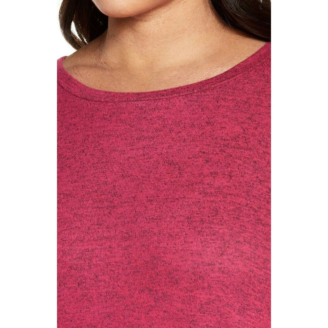 Bobeau Crisscross Split Back 3/4 Sleeve Top Sz XS/Extra Small Red Bud NWT