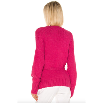 1. State NWT Cardigan Belted Jersey Stitch Pink Small