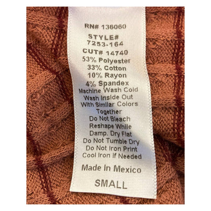 PST Project Social Kimora Sweetheart Rib Knit Top Sz Small Antique Burgundy NWT